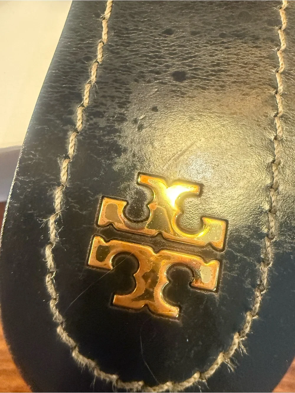 Tory Burch Patos Black Leather Slide Sandals Yellow Red Pink White Strap Size 9